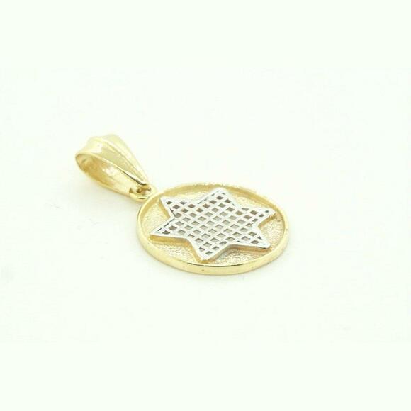 "14k Yellow Gold Estate Religious Pendant Unisex Jewelry Gif